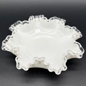 Fenton Silver Crest Candy Dish Vintage